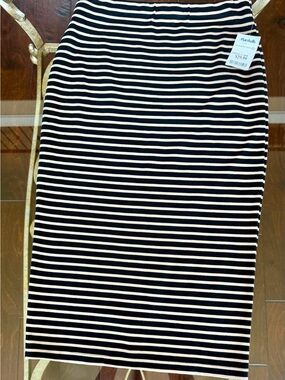 Sanctuary Black and White Striped Pencil Skirt
